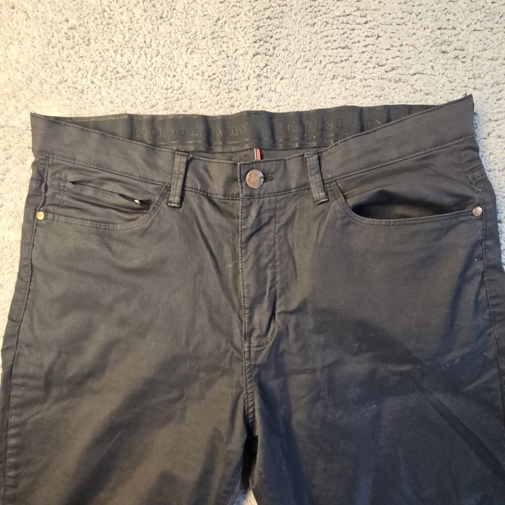 Mens 34x32 Black Nylon Blend Performance Stretch Tech Pants by English Laundry